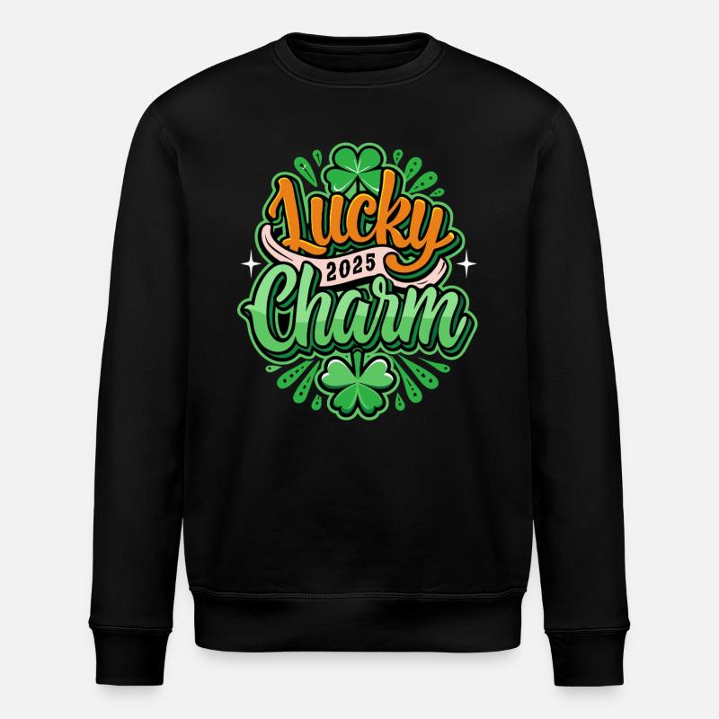 Porte-bonheur - Saint-Patrick - Irlande - Sweat bio ROLLER Stanley/Stella Unisexe - noir