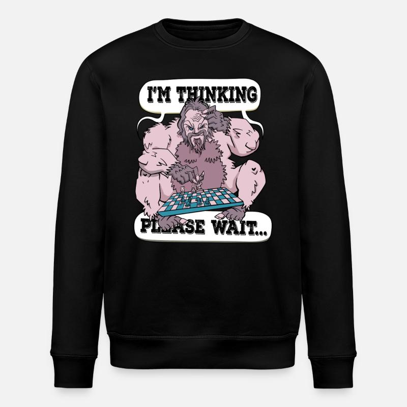 Ich denke, bitte warte Schach - Stanley/Stella Unisex Bio-Sweatshirt ROLLER - Schwarz