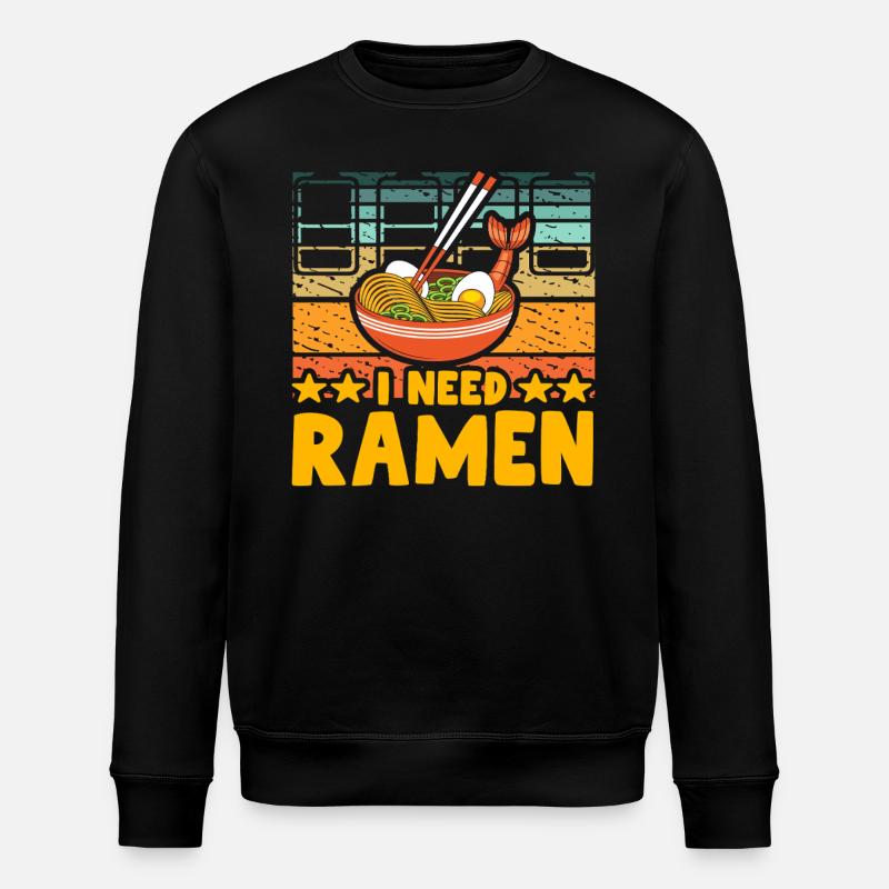 Ich brauche Ramen - Stanley/Stella Unisex Bio-Sweatshirt ROLLER - Schwarz