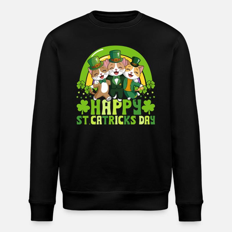 Happy St Catricks Day - Stanley/Stella ROLLER Unisex Organic Sweatshirt - black