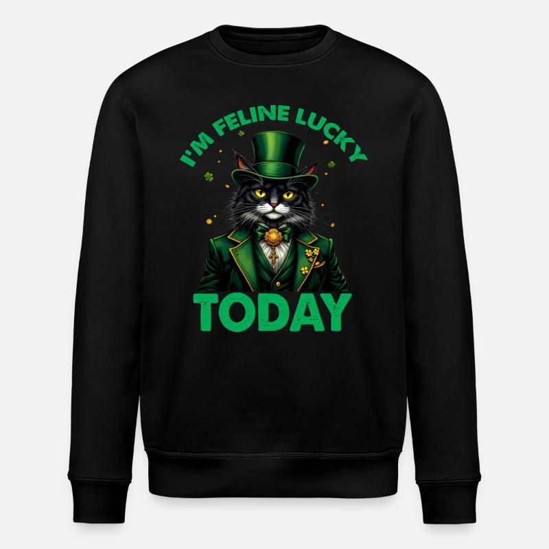 Ich bin feeline Lucky Today - Stanley/Stella Unisex Bio-Sweatshirt ROLLER - Schwarz
