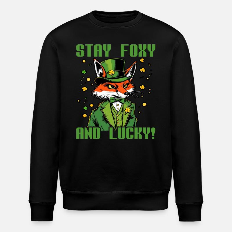 Restez Foxy et Lucky Saint-Patrick - Sweat bio ROLLER Stanley/Stella Unisexe - noir