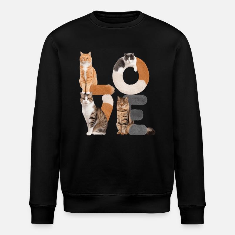 Liebe Katze - Stanley/Stella Unisex Bio-Sweatshirt ROLLER - Schwarz