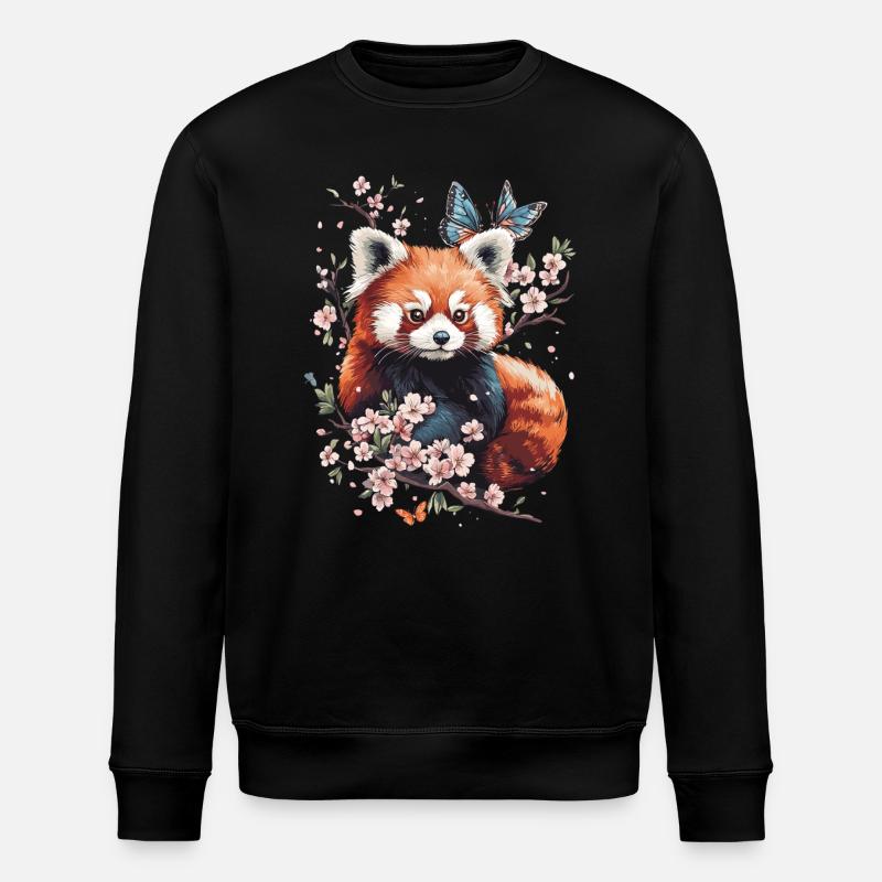 Roter Panda - Stanley/Stella Unisex Bio-Sweatshirt ROLLER - Schwarz