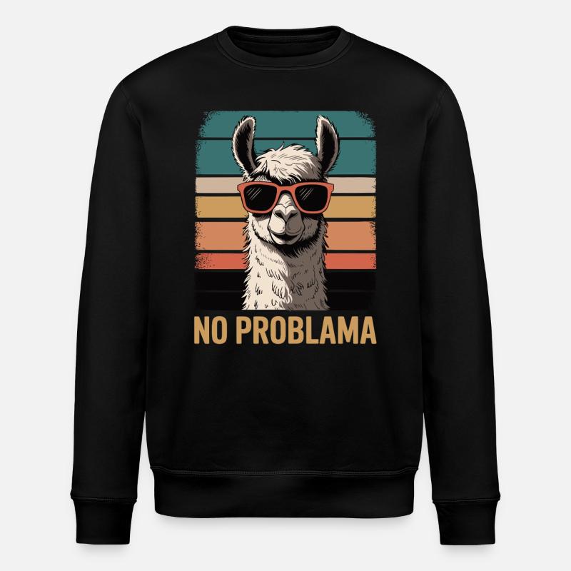 No Problama Llama - Stanley/Stella Unisex Bio-Sweatshirt ROLLER - Schwarz