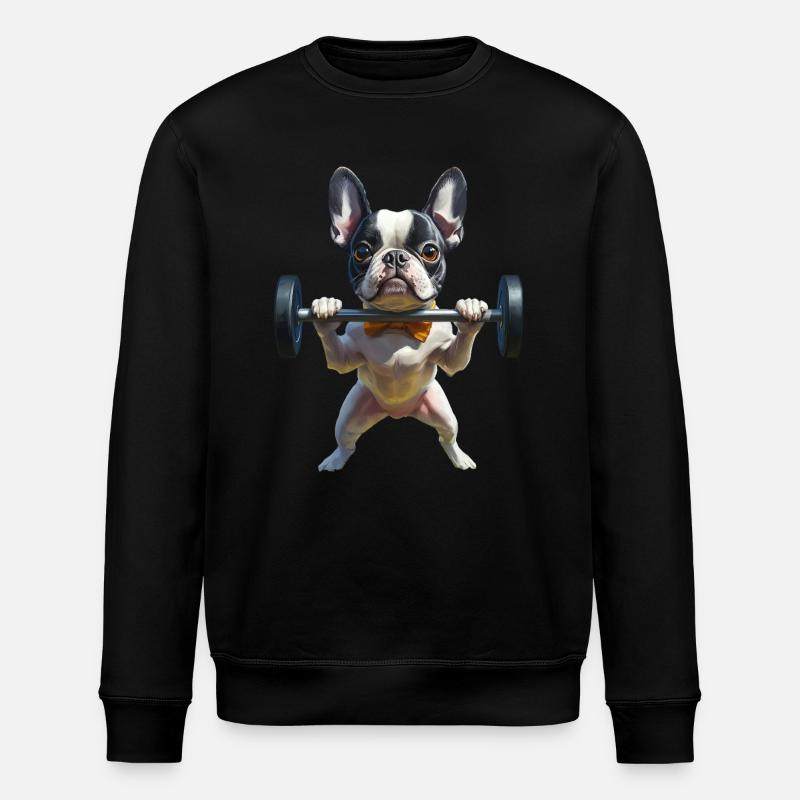 Boston Terrier - Stanley/Stella Unisex Bio-Sweatshirt ROLLER - Schwarz