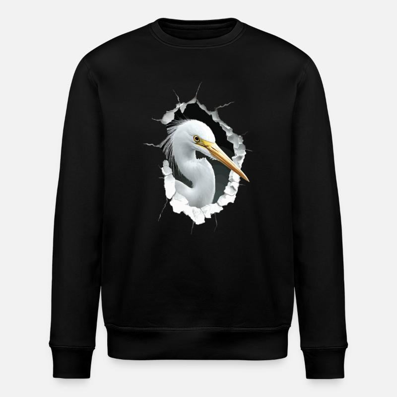 Reiher Vogel - Stanley/Stella Unisex Bio-Sweatshirt ROLLER - Schwarz