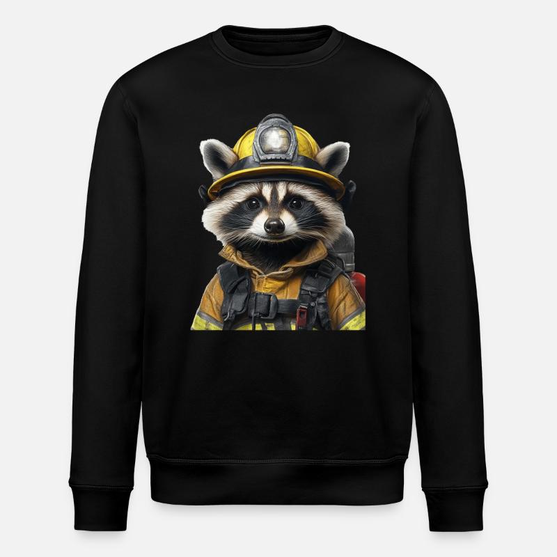 Waschbär - Stanley/Stella Unisex Bio-Sweatshirt ROLLER - Schwarz
