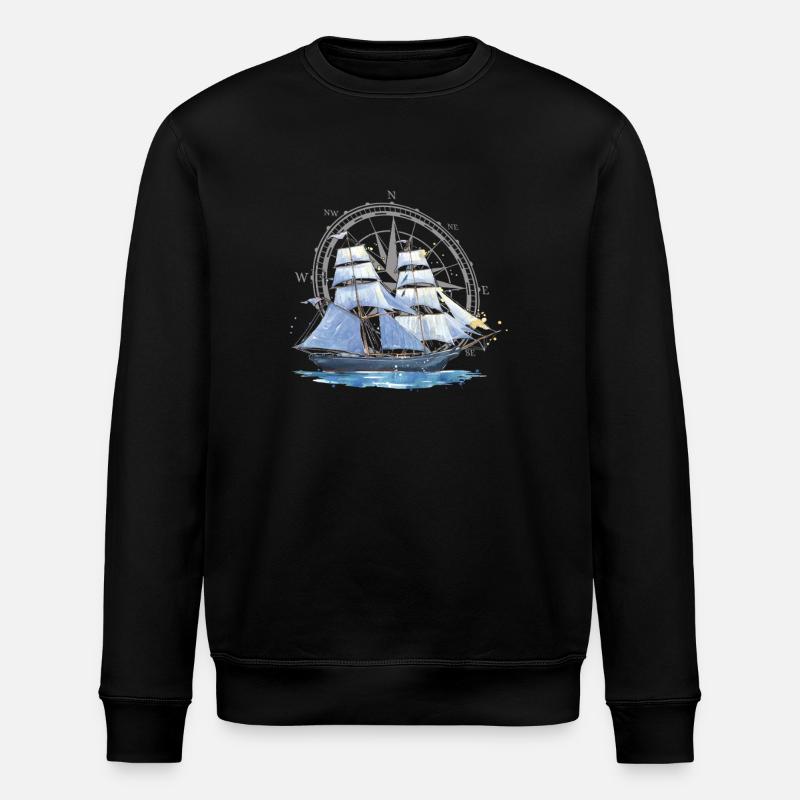 8 Captain Sailor Windrose - Stanley/Stella ROLLER Unisex Organic Sweatshirt - black