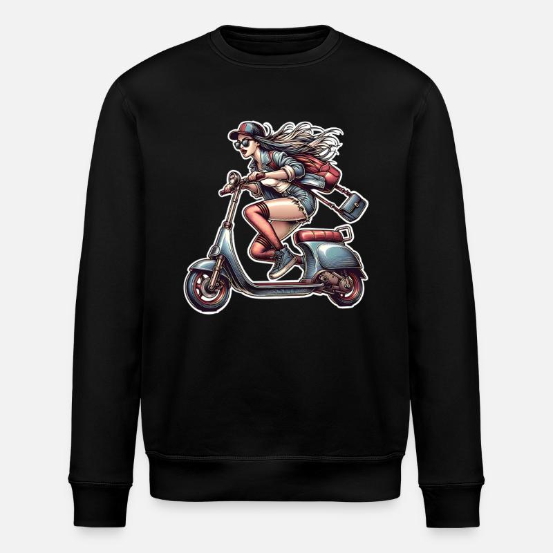 Scooter Moped Moped Scooter - Stanley/Stella ROLLER Unisex Organic Sweatshirt - black
