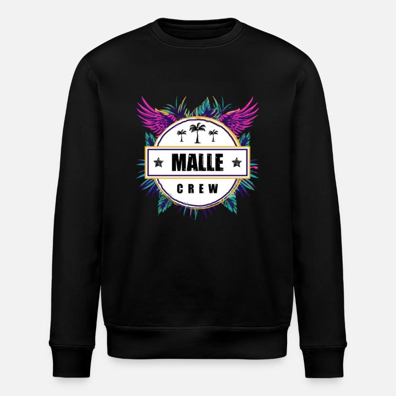 Malle Crew Tropisch - Stanley/Stella Unisex Bio-Sweatshirt ROLLER - Schwarz