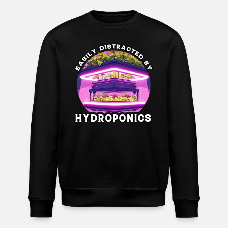 Facilement distrait par l’hydroponie - Sweat bio ROLLER Stanley/Stella Unisexe - noir