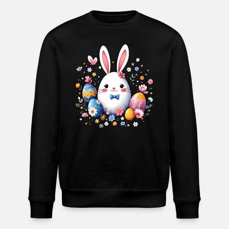 Easter Bunny - Stanley/Stella ROLLER Unisex Organic Sweatshirt - black