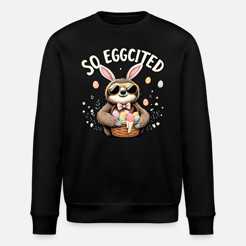 Also Eggcited - Stanley/Stella Unisex Bio-Sweatshirt ROLLER - Schwarz