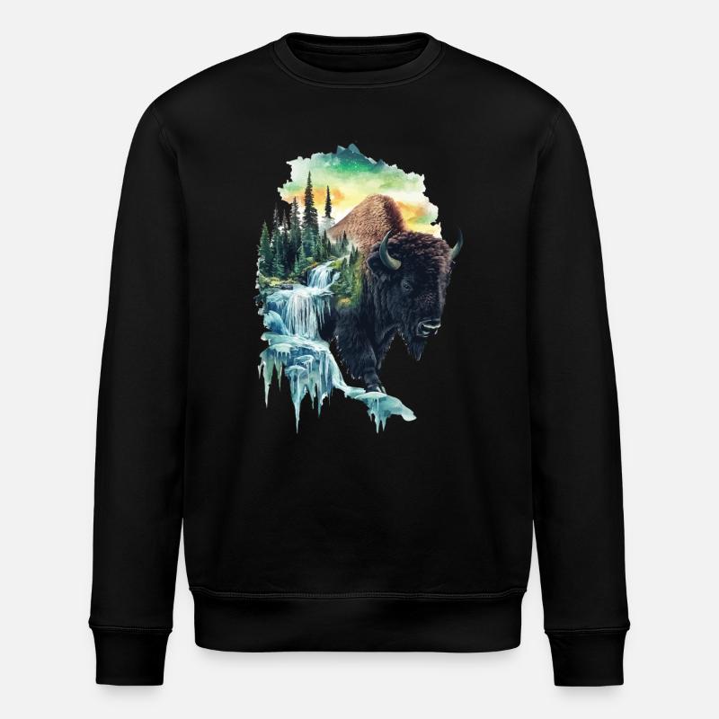 Bison - Stanley/Stella Unisex Bio-Sweatshirt ROLLER - Schwarz