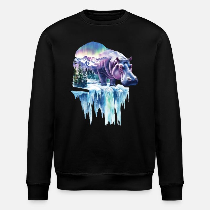 Nilpferd - Stanley/Stella Unisex Bio-Sweatshirt ROLLER - Schwarz