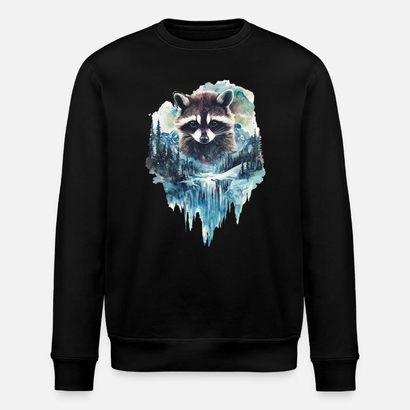 Waschbär - Stanley/Stella Unisex Bio-Sweatshirt ROLLER - Schwarz