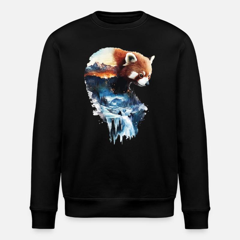 Roter Panda - Stanley/Stella Unisex Bio-Sweatshirt ROLLER - Schwarz