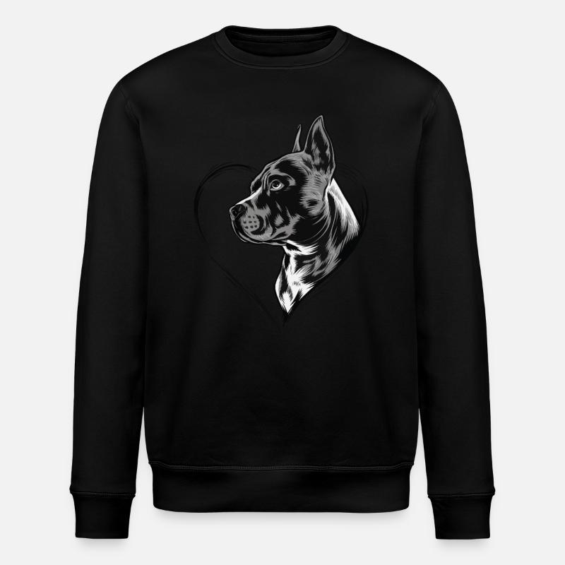 Amerikanischer Pitbull Terrier - Stanley/Stella Unisex Bio-Sweatshirt ROLLER - Schwarz