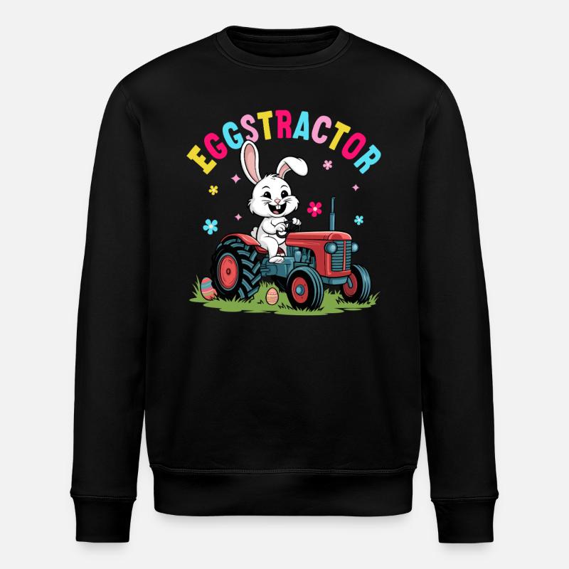 Traktor für Eier - Stanley/Stella Unisex Bio-Sweatshirt ROLLER - Schwarz