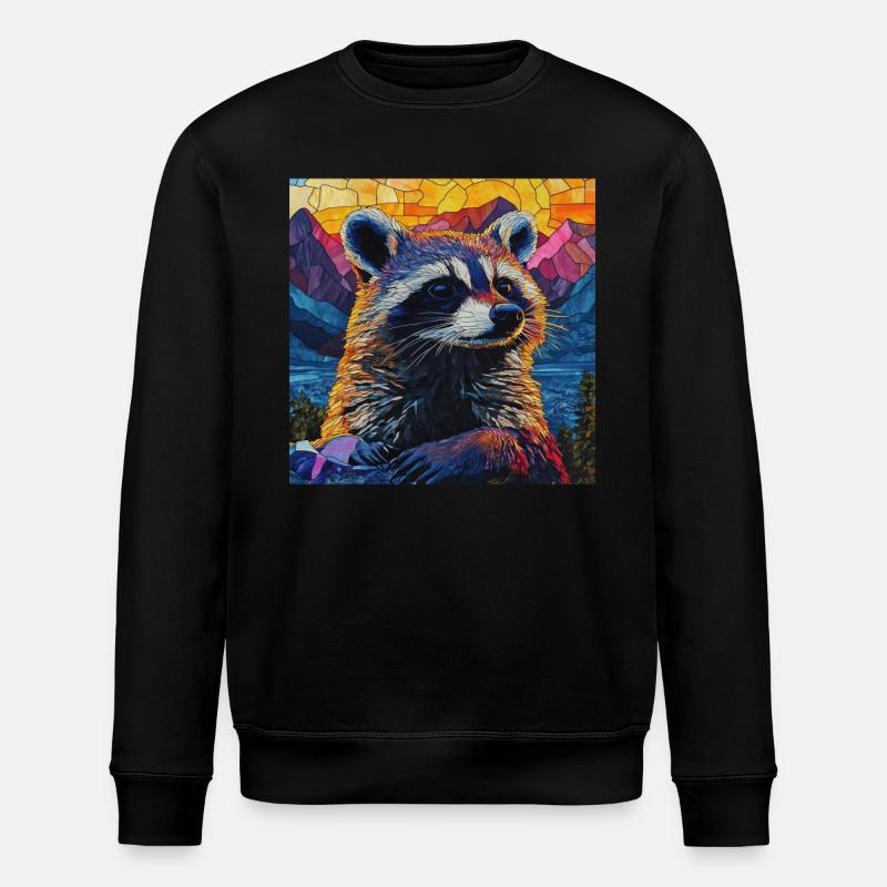 Waschbär - Stanley/Stella Unisex Bio-Sweatshirt ROLLER - Schwarz