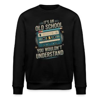 Retro Mixtape – Oldschool Nostalgie für Musikfans - Stanley/Stella Unisex Bio-Sweatshirt ROLLER - Schwarz - Vorne - Nik (191cm)