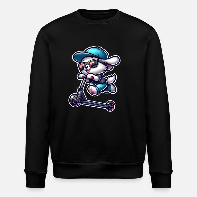 E-Scooter E-Scooter Scooter Dog - Stanley/Stella ROLLER Unisex Organic Sweatshirt - black