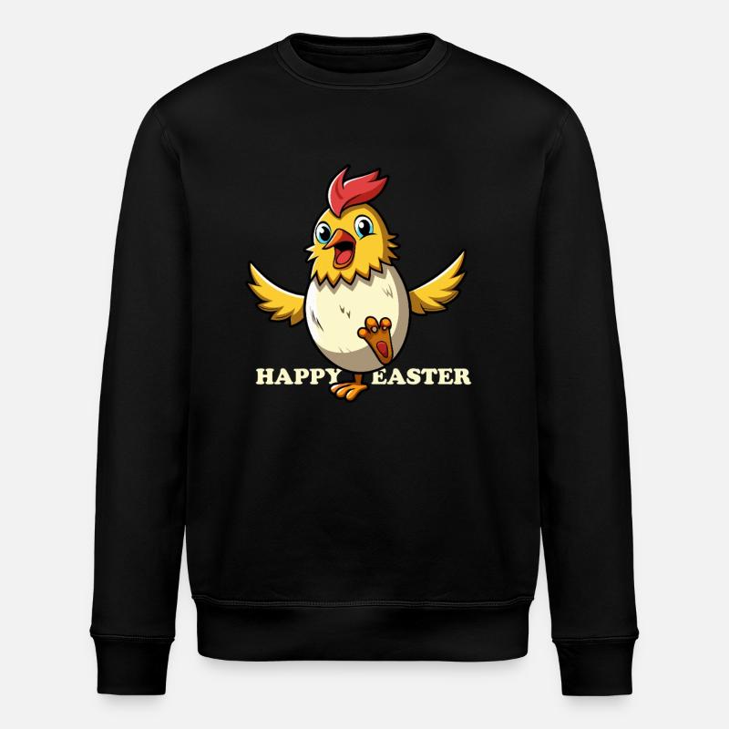 Happy Easter - Osterchicken - Osterei - Geschenk - Stanley/Stella Unisex Bio-Sweatshirt ROLLER - Schwarz
