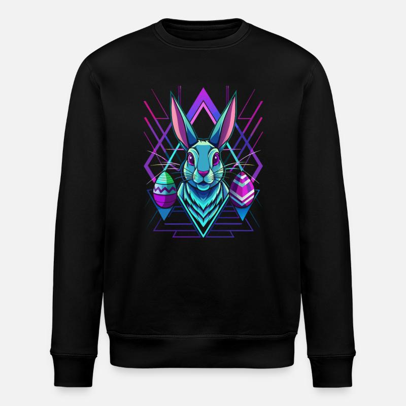 Happy Easter - Osterhase - Osterei - Geschenk - Stanley/Stella Unisex Bio-Sweatshirt ROLLER - Schwarz