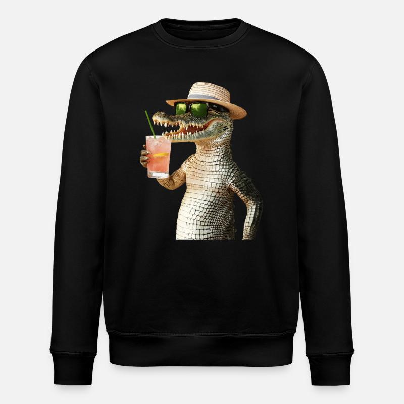 Krokodil - Stanley/Stella Unisex Bio-Sweatshirt ROLLER - Schwarz