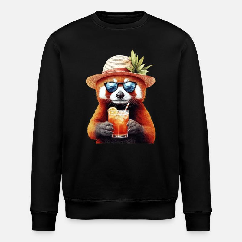 Roter Panda - Stanley/Stella Unisex Bio-Sweatshirt ROLLER - Schwarz