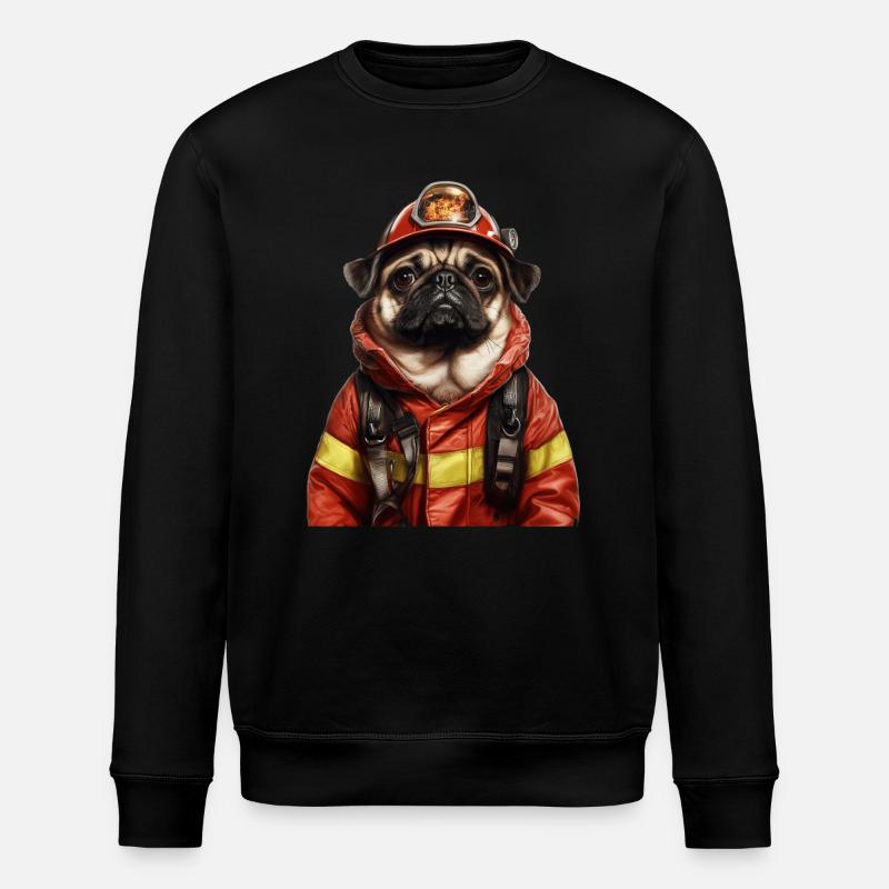 Mops - Stanley/Stella Unisex Bio-Sweatshirt ROLLER - Schwarz