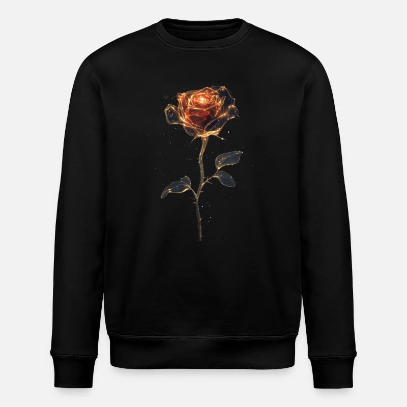 Rote Rose - Stanley/Stella Unisex Bio-Sweatshirt ROLLER - Schwarz