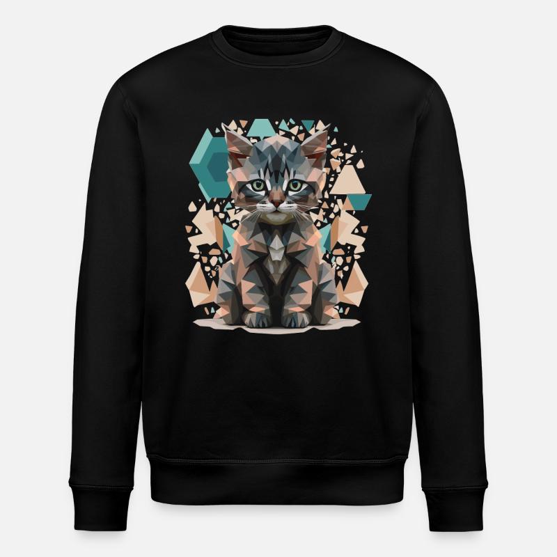 L’art des chats Low-Poly - Sweat bio ROLLER Stanley/Stella Unisexe - noir