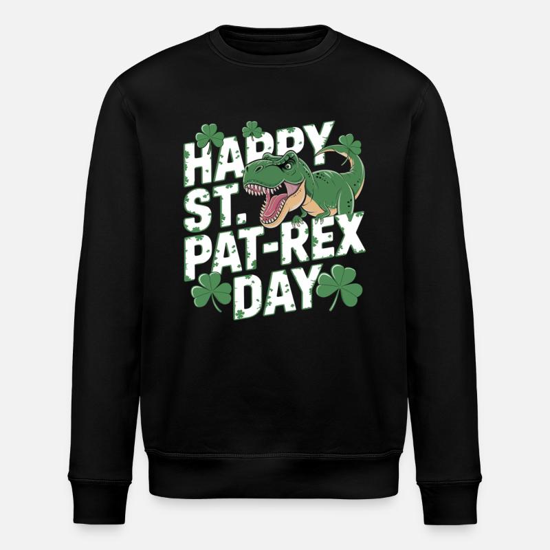 Happy St. Pat-Rex Day - Stanley/Stella Unisex Bio-Sweatshirt ROLLER - Schwarz