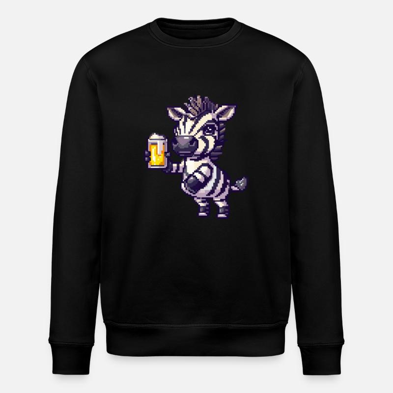 Bière Zebra Pixel - Sweat bio ROLLER Stanley/Stella Unisexe - noir