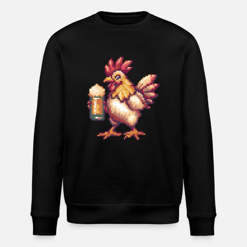 Hahn Pixel Bier - Stanley/Stella Unisex Bio-Sweatshirt ROLLER - Schwarz