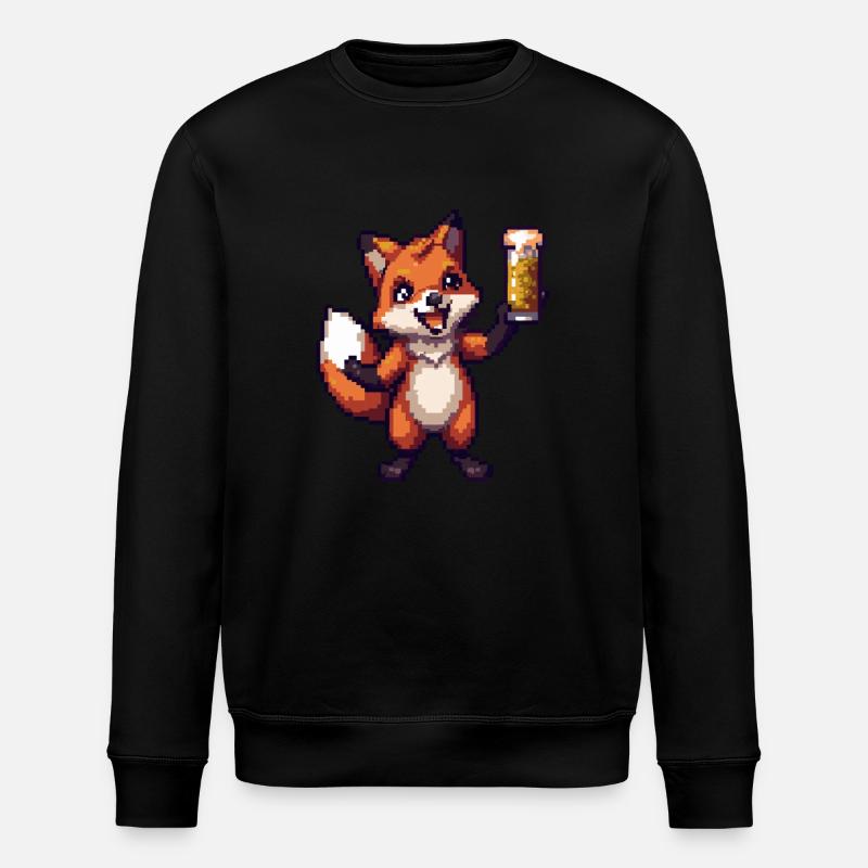 Fuchs Pixel Bier - Stanley/Stella Unisex Bio-Sweatshirt ROLLER - Schwarz