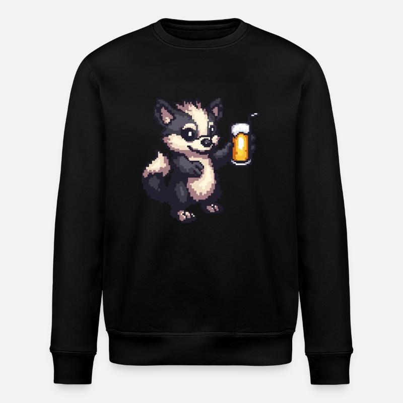Skunk Pixel Bière - Sweat bio ROLLER Stanley/Stella Unisexe - noir