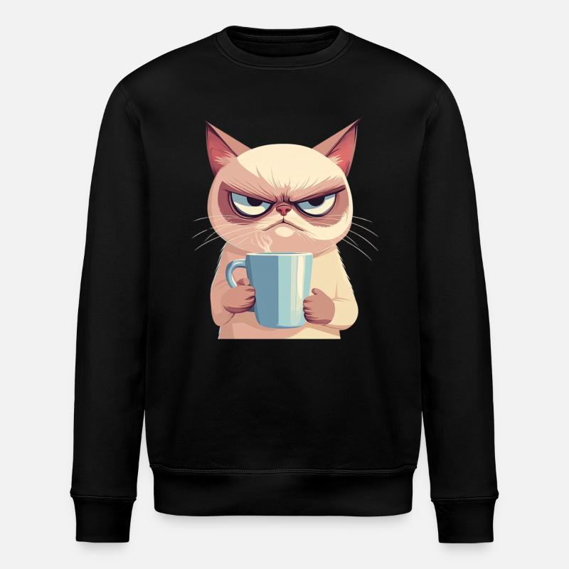 Grumpy Style: with Coffee - Stanley/Stella ROLLER Unisex Organic Sweatshirt - black