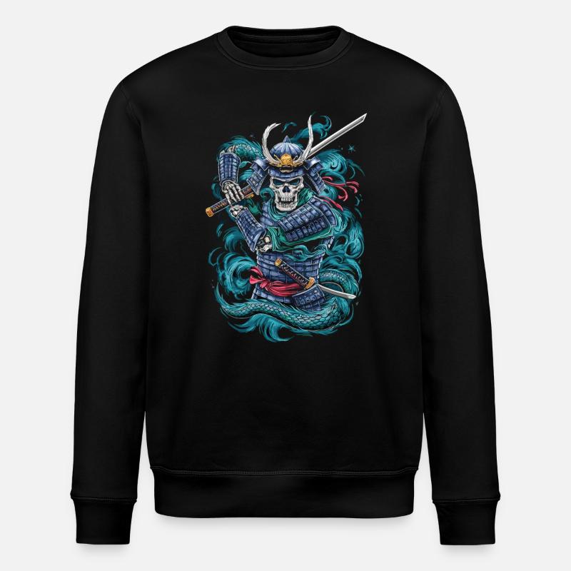 Ghostly Samurai Warrior - Stanley/Stella ROLLER Unisex Organic Sweatshirt - black