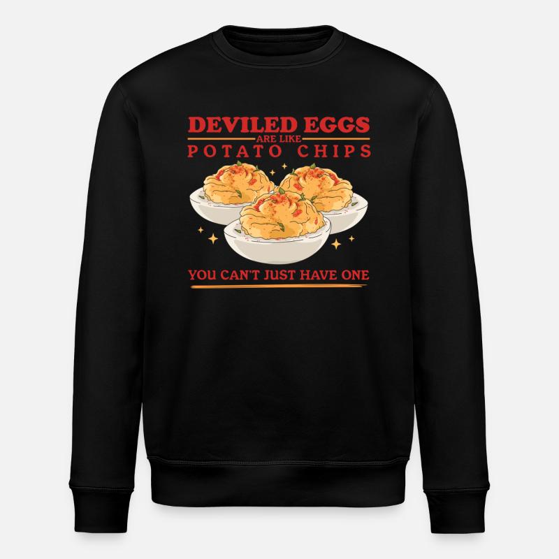 Stuffed Eggs Deviled Eggs Gifts - Stanley/Stella ROLLER Unisex Organic Sweatshirt - black