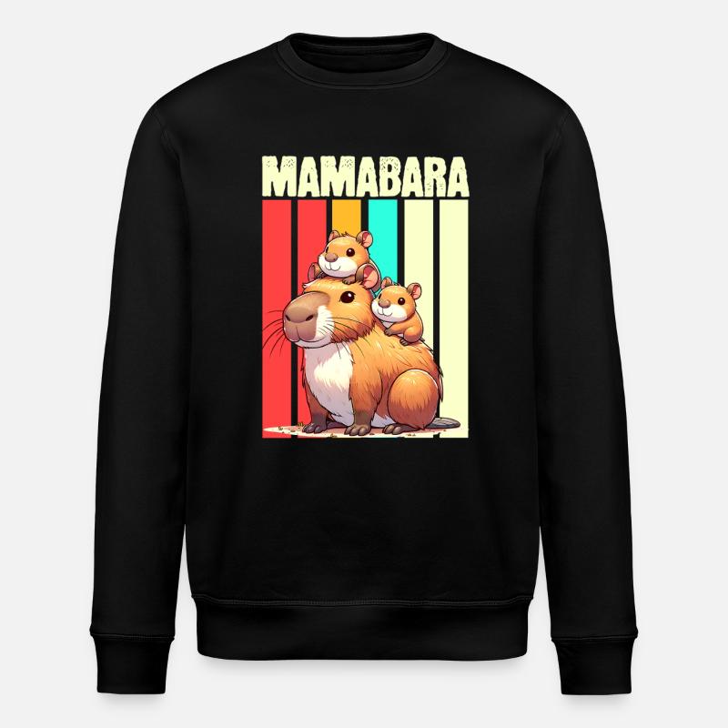 Mamabara Mère Capybara - Sweat bio ROLLER Stanley/Stella Unisexe - noir