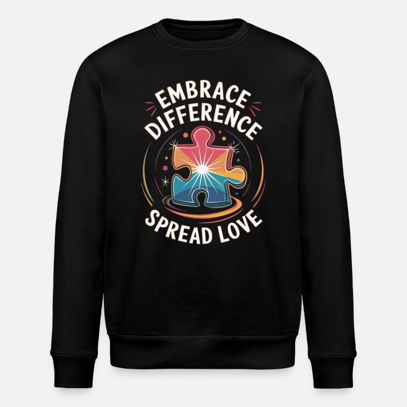 Embrace Difference Shirt - Stanley/Stella Unisex Bio-Sweatshirt ROLLER - Schwarz