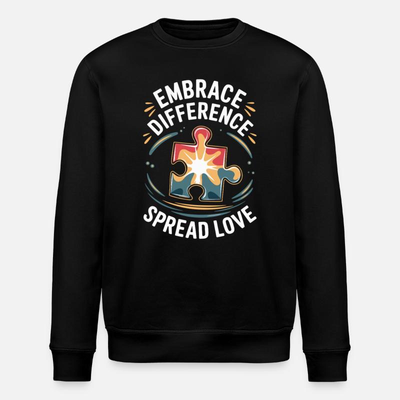 Autism - Unique is beautiful - Stanley/Stella ROLLER Unisex Organic Sweatshirt - black