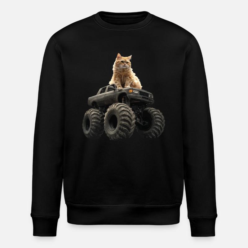 Katze - Stanley/Stella Unisex Bio-Sweatshirt ROLLER - Schwarz