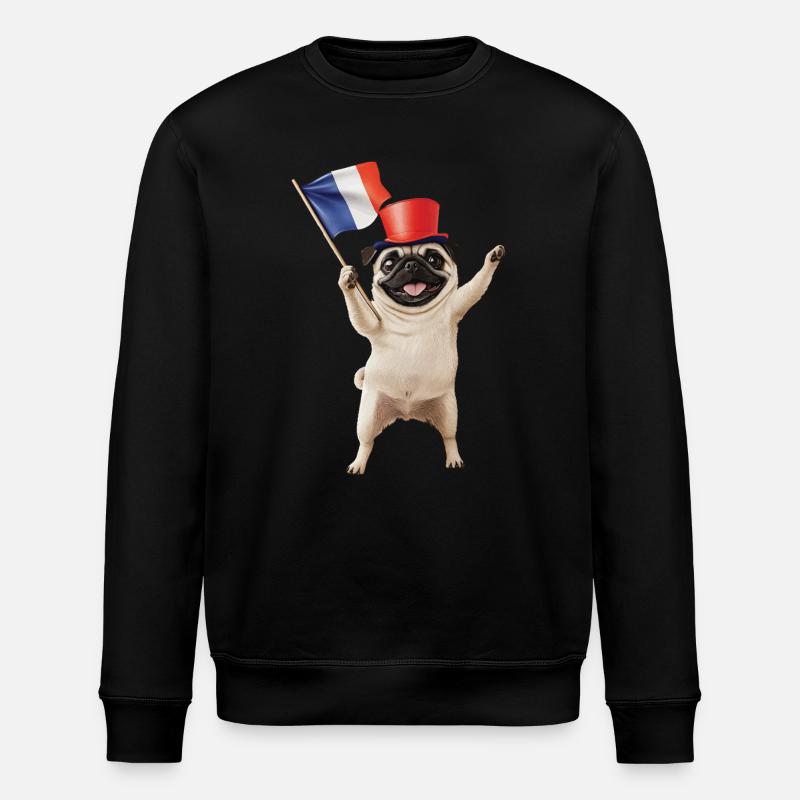 Mops - Stanley/Stella Unisex Bio-Sweatshirt ROLLER - Schwarz