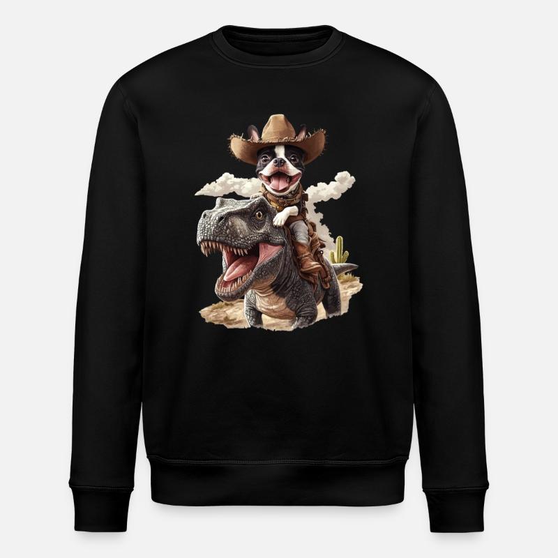 Boston Terrier - Stanley/Stella Unisex Bio-Sweatshirt ROLLER - Schwarz