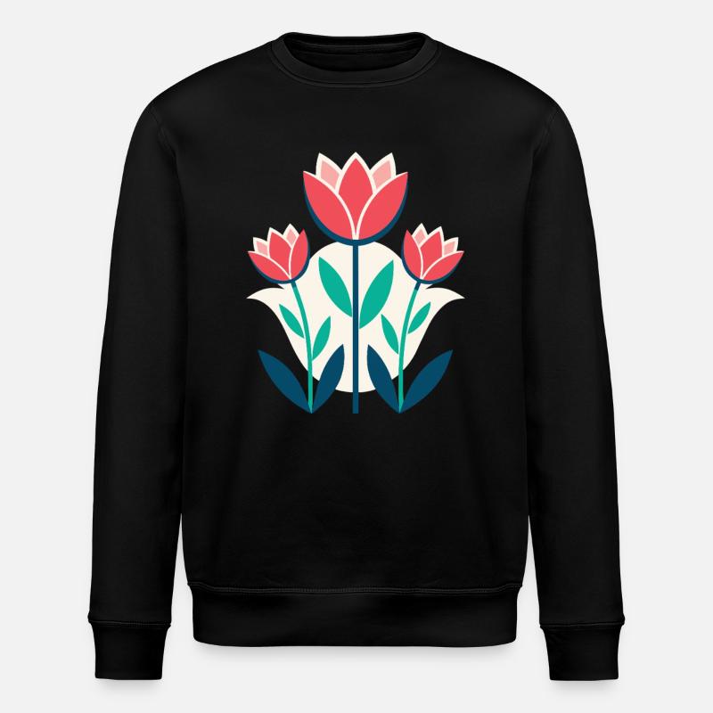 Fleurs - Printemps - Été - Fleurs - Sweat bio ROLLER Stanley/Stella Unisexe - noir