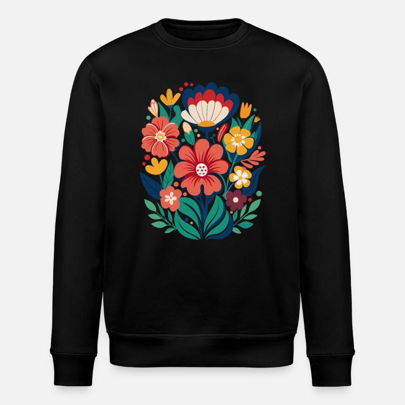 Fleurs - Printemps - Été - Fleurs - Sweat bio ROLLER Stanley/Stella Unisexe - noir